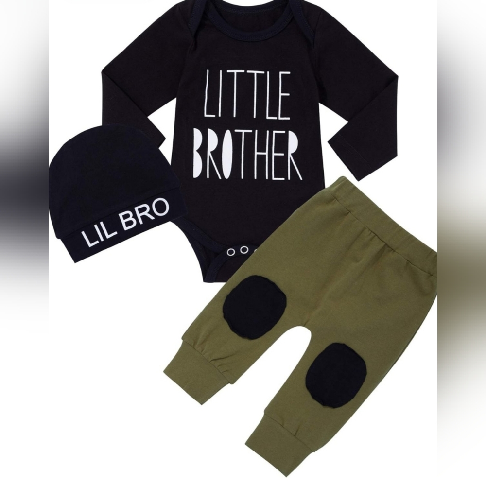 NEW! NEVER WORN! 0-3 MONTHS LITTLE BROTHER 3pc set
